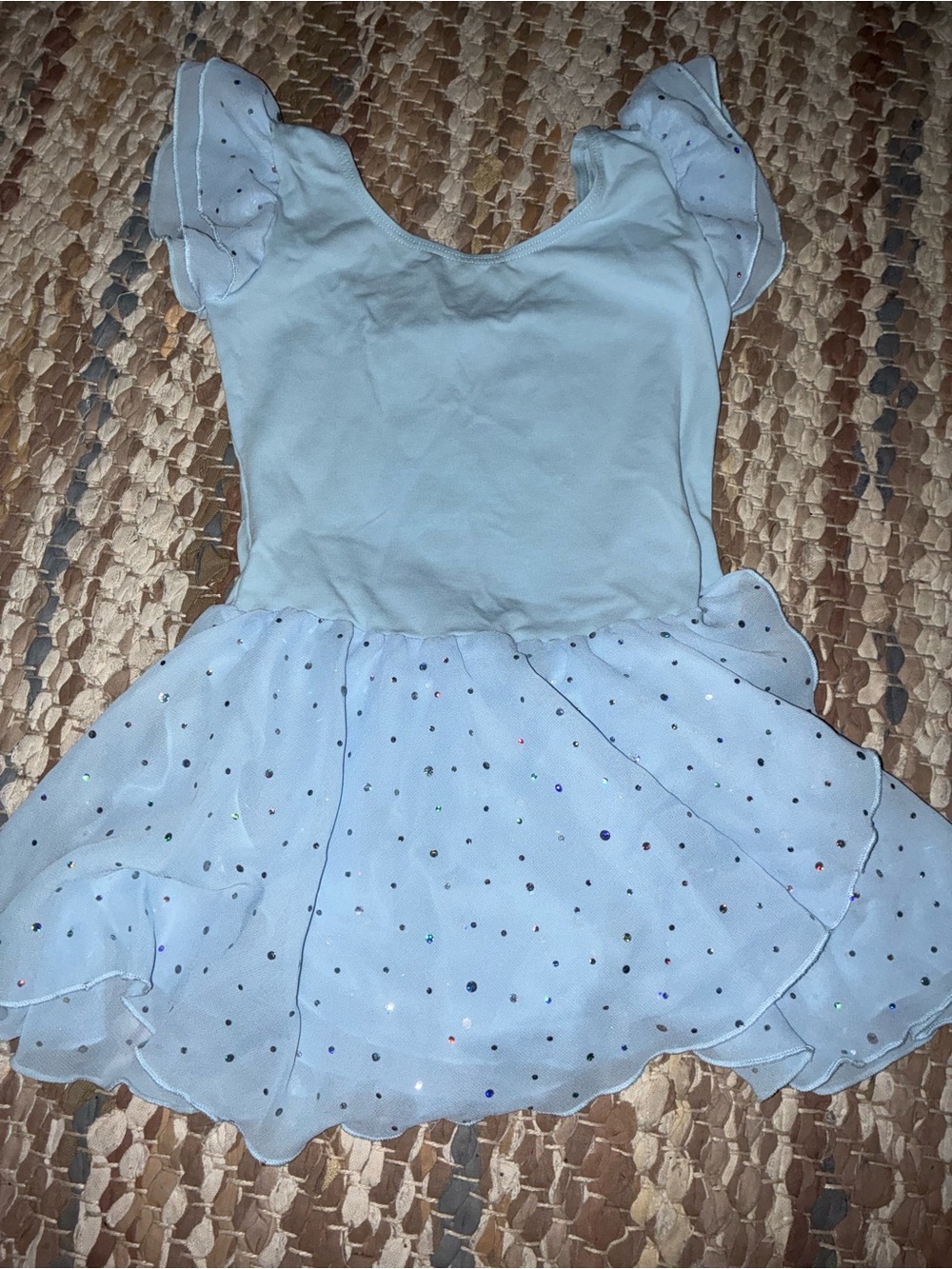Light Blue Kids Ballet Tutu Dress with Sparkle Dots